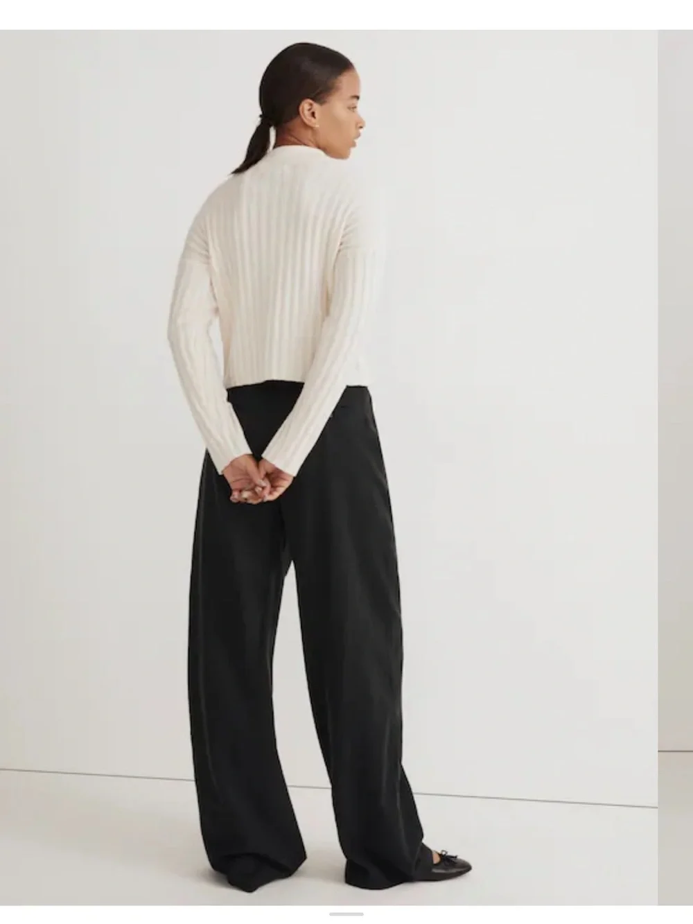 NWT Madewell Mockneck Crop wool blend Sweater size small